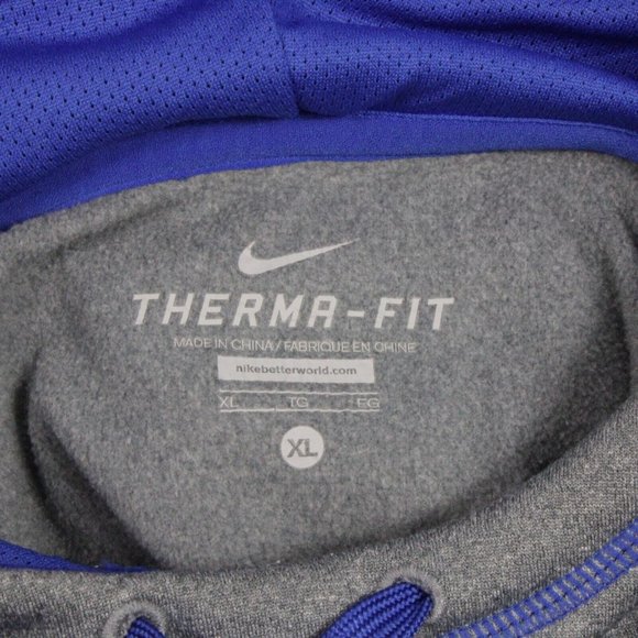 Nike Therma-Fit Mens XL Just Do It Hoodie Pullover Sweatshirt Gray Blue - Picture 10 of 10